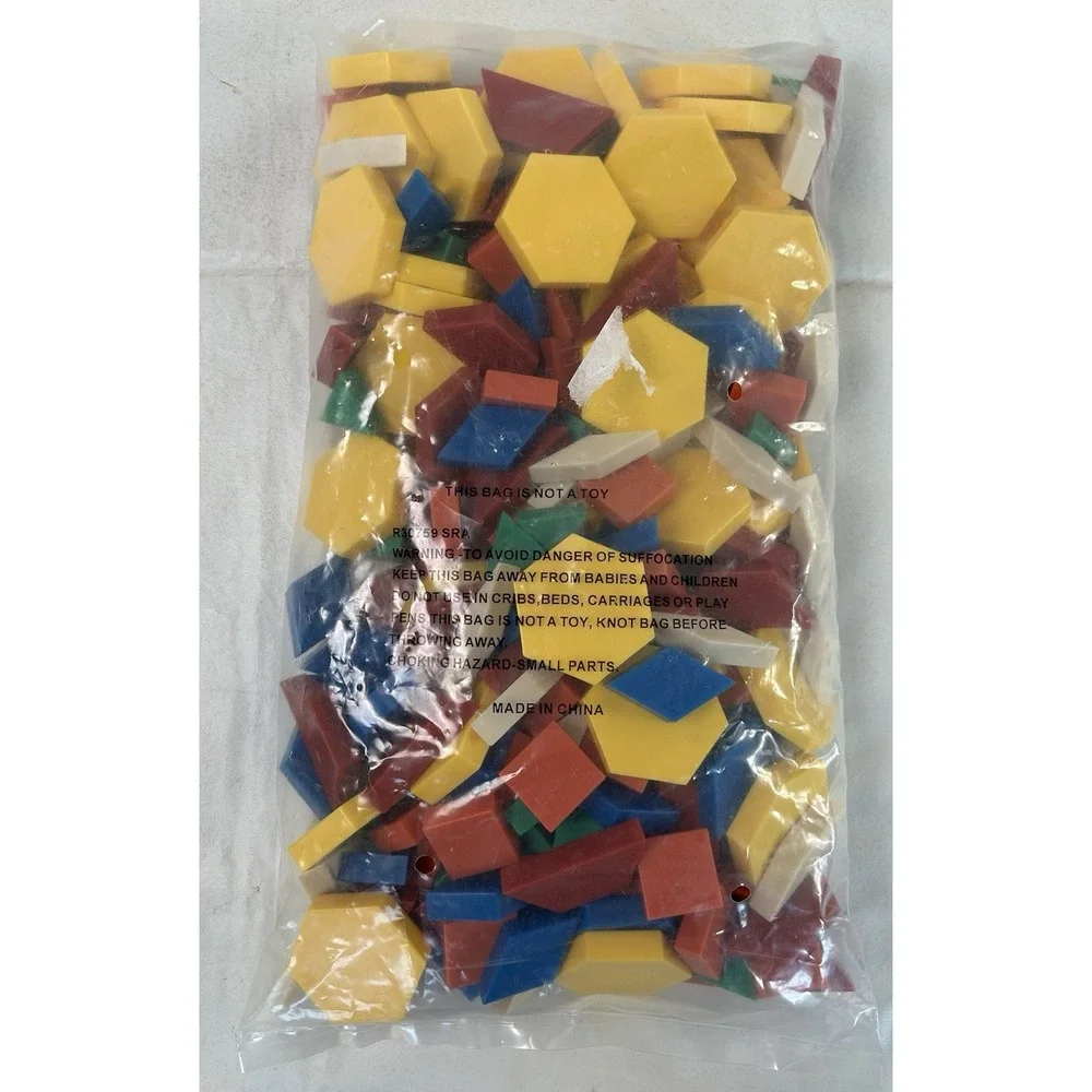 New! Geometric Pattern Blocks for Educational Shape-Matching Puzzles 155 blocks